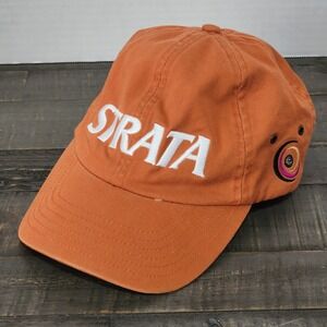STRATA Golf Hat Adult Orange Adjustable Front Back logos Cap